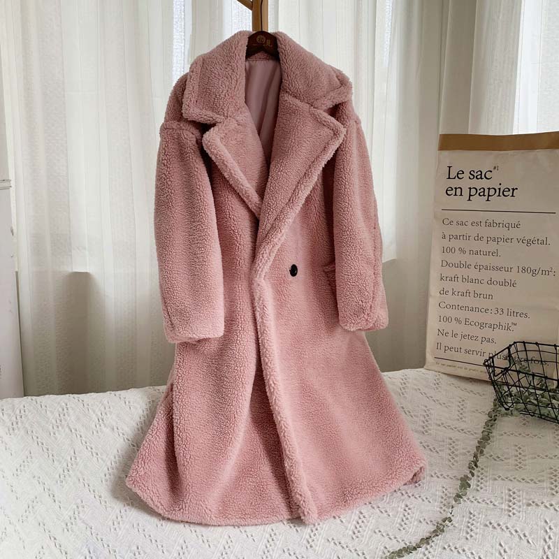 Women's Autumn And Winter Double-Sided Fleece Lapel Breasted Woolen Coat