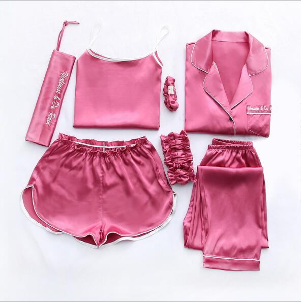 Silk Pajama Set: 7-Piece Nightwear