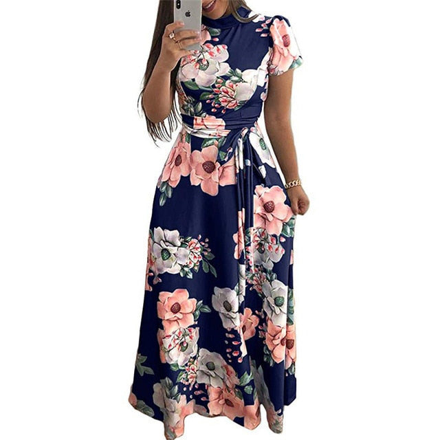 Summer Chic Boho Floral Print Maxi Dress