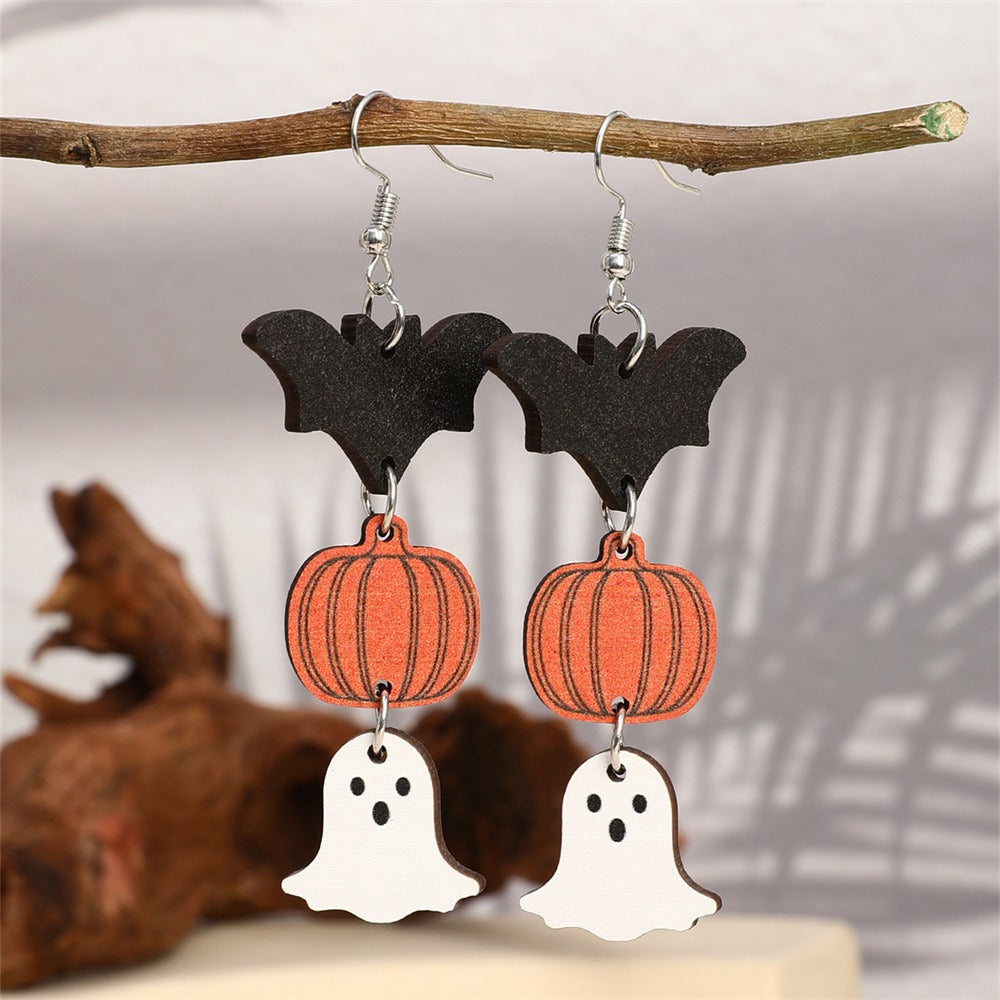 Halloween Bat, Spider & Pumpkin Earrings