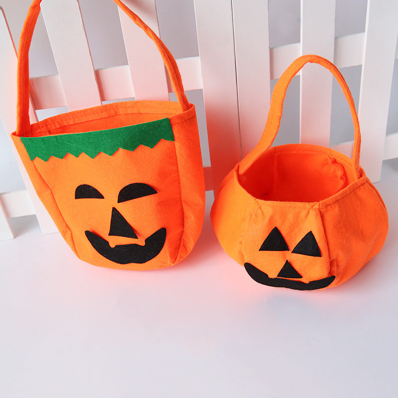 Halloween 3D Pumpkin Candy Bag - Portable Non-Woven Tote for Treats & Props