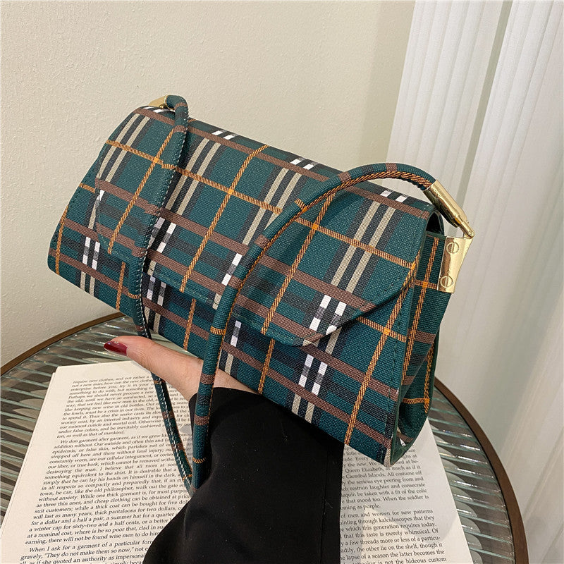 New Trendy Girl Texture Armpit Bag Feeling Foreign Style Shoulder Bag Fashion Plaid Women's Bag