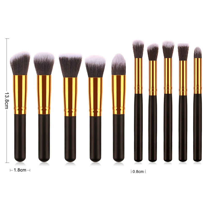 Beautiful Silver/Golden Makeup Brushes Set Cosmetics Foundation Blending Blush Makeup Tool Powder Eyeshadow Cosmetic Set