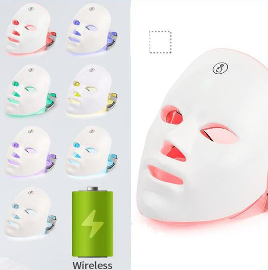 USB Rechargeable Manual Touch Test LED Mask Colorful Photon Skin Rejuvenation Beauty  Facial Mask