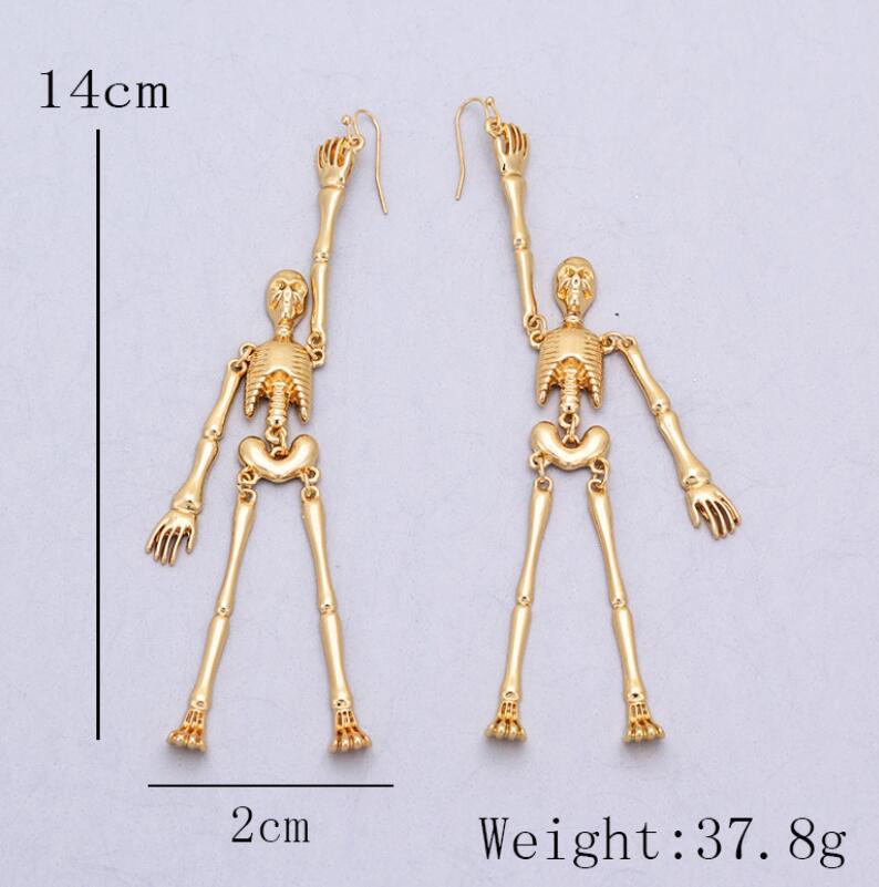 Skeleton Halloween Earrings - Spooky Festive Jewelry Accessory