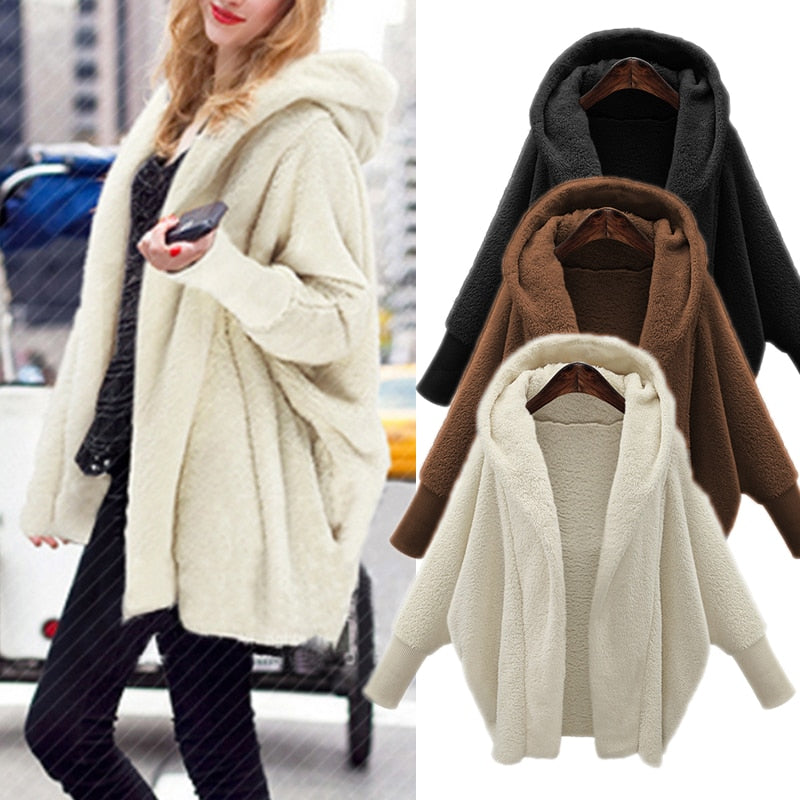 Winter Faux Fur Hooded Coat: Casual Chic