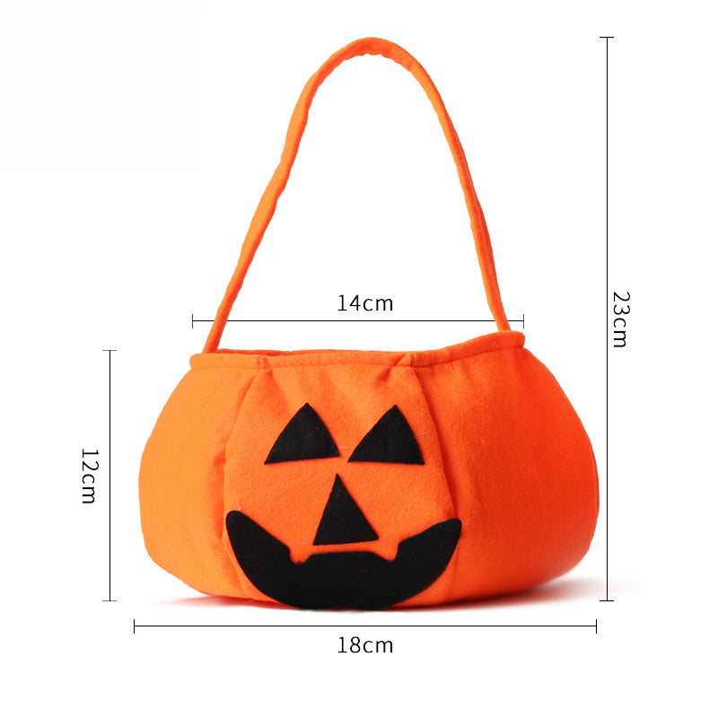 Halloween 3D Pumpkin Candy Bag - Portable Non-Woven Tote for Treats & Props