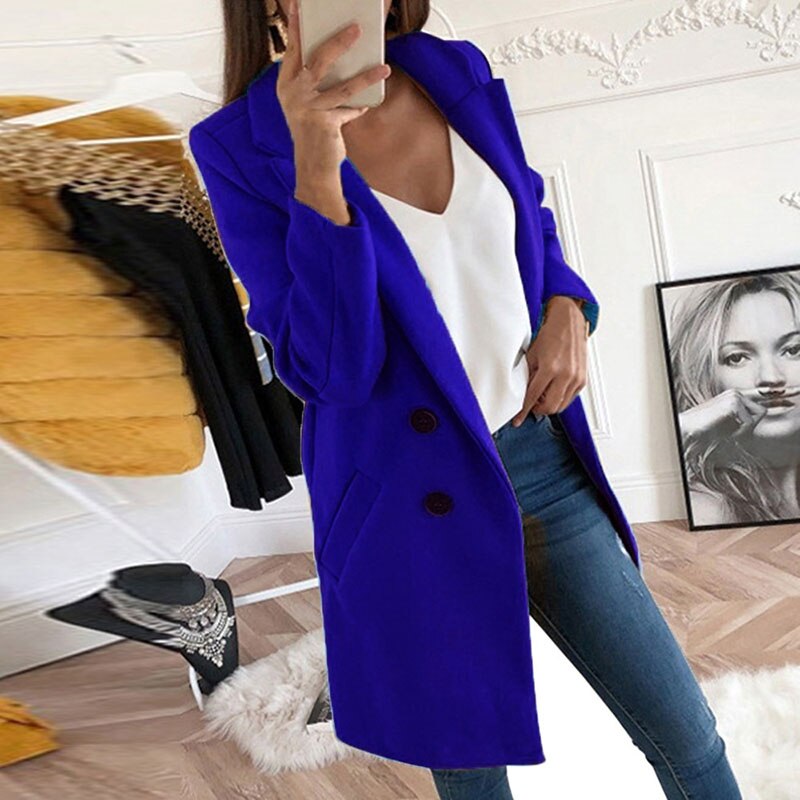 Autumn Winter Wool Coat Elegant Blazer