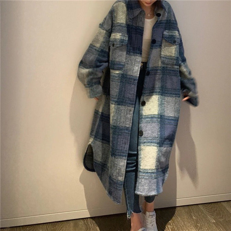 Women Loose Long Woolen Coats