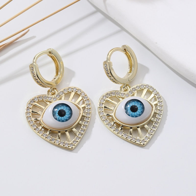 Six Star Protection Eye Earrings