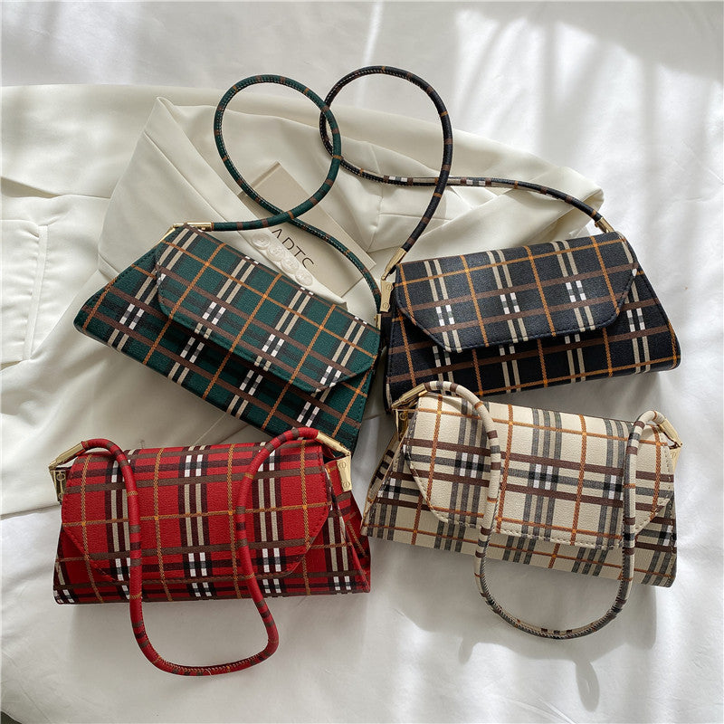 New Trendy Girl Texture Armpit Bag Feeling Foreign Style Shoulder Bag Fashion Plaid Women's Bag