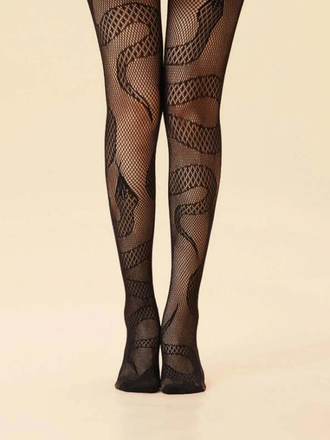 Snake-Shaped Fishnet Pantyhose - Sexy Punk Style Halloween Horror Tights