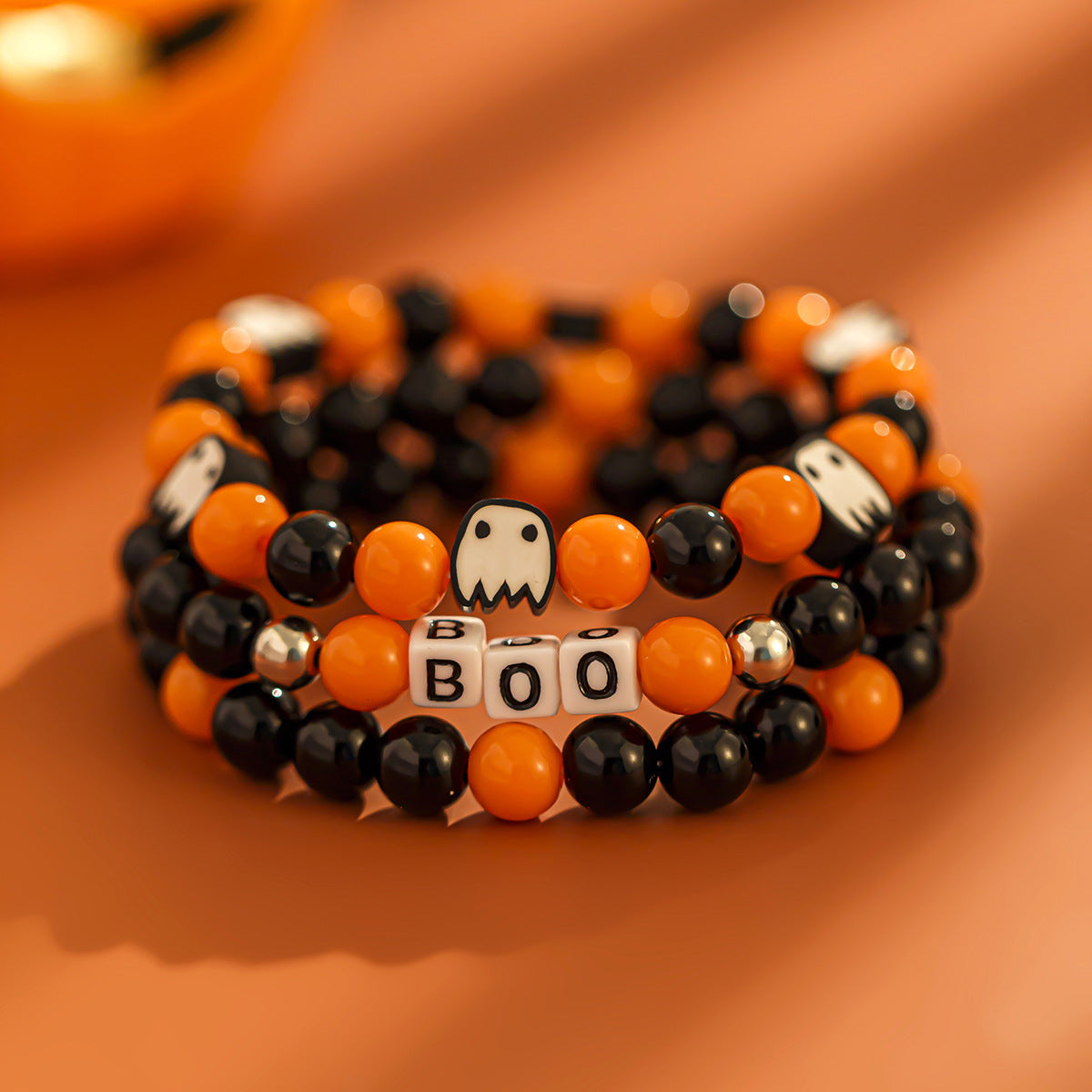 Ghost & Pumpkin Multi-Layer Soft Ceramic Bracelet