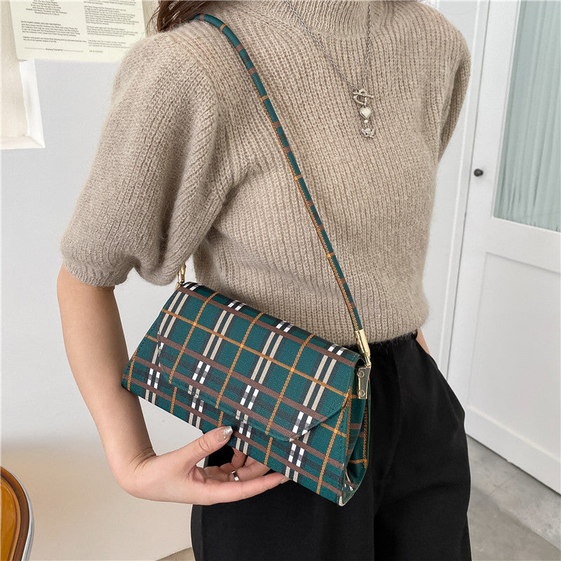 New Trendy Girl Texture Armpit Bag Feeling Foreign Style Shoulder Bag Fashion Plaid Women's Bag