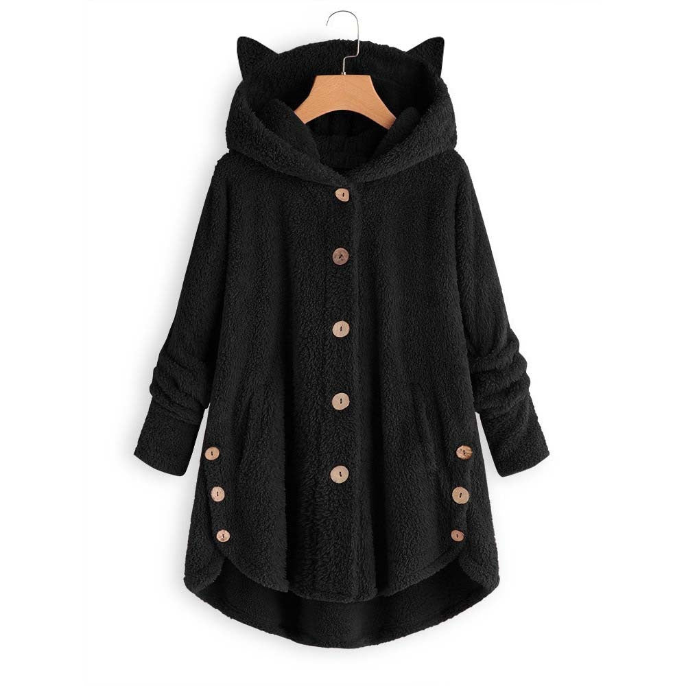 Cute Cat Ear Plush Coat