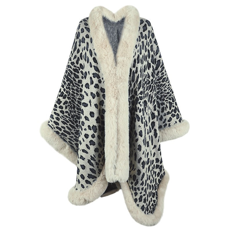 Fierce & Cozy: Leopard Print Wool Collar Cape – Your Must-Have Fall Statement!