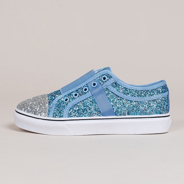 Chic Canvas Charm: Large Size Sequin Low-Top Casual Shoes