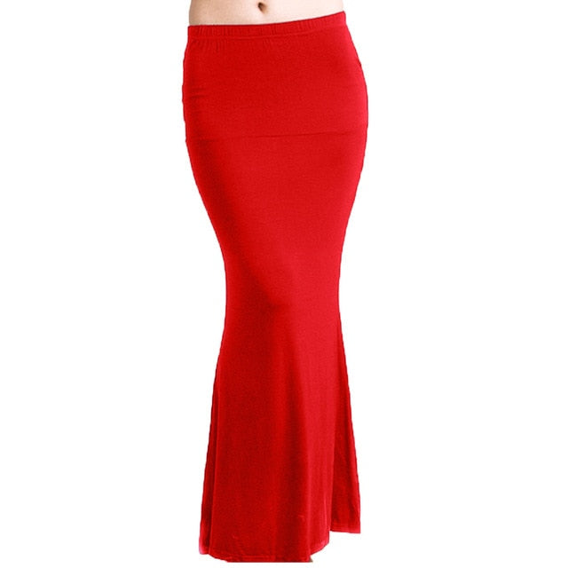 Alluring skirt women's Plus Size Floor-length Maxi Skirt Mermaid Gypsy Long Jersey Bodycon Maxi Skirt Ladies Skirt