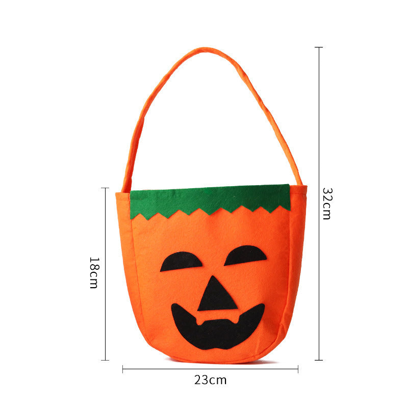 Halloween 3D Pumpkin Candy Bag - Portable Non-Woven Tote for Treats & Props