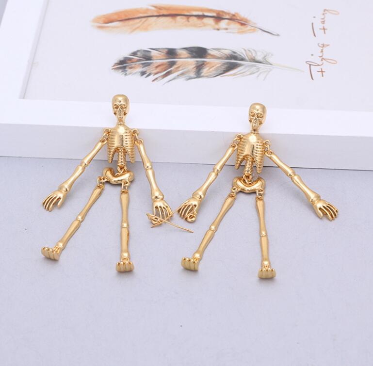 Skeleton Halloween Earrings - Spooky Festive Jewelry Accessory