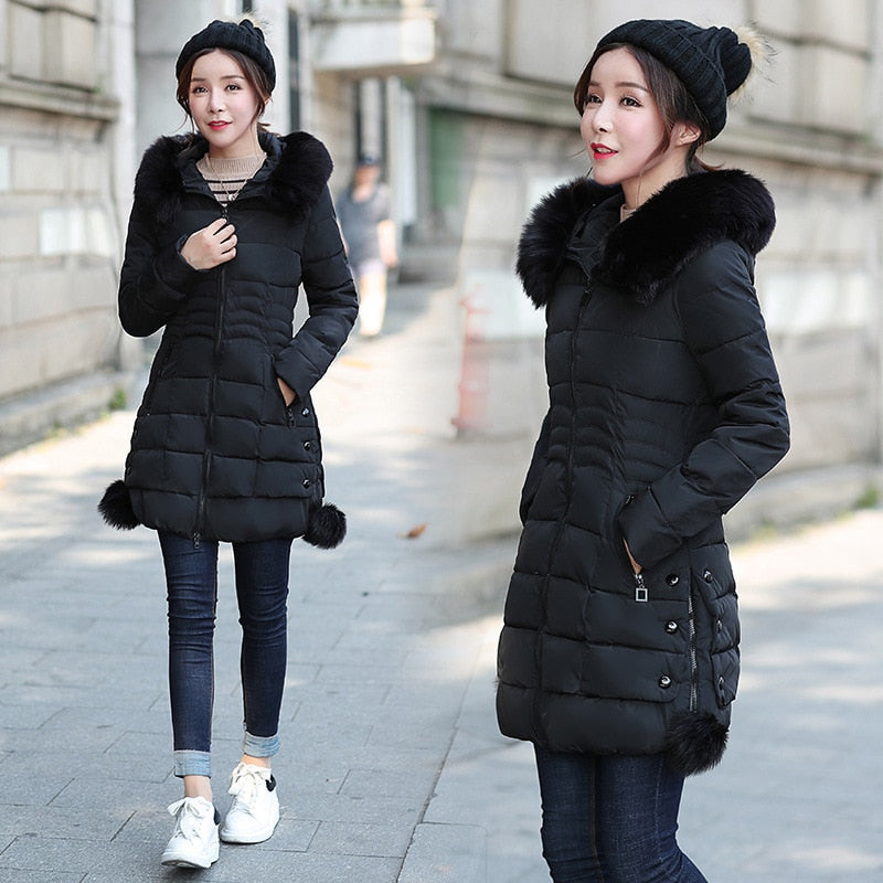 Winter Parka: Faux Fur Down Jacket