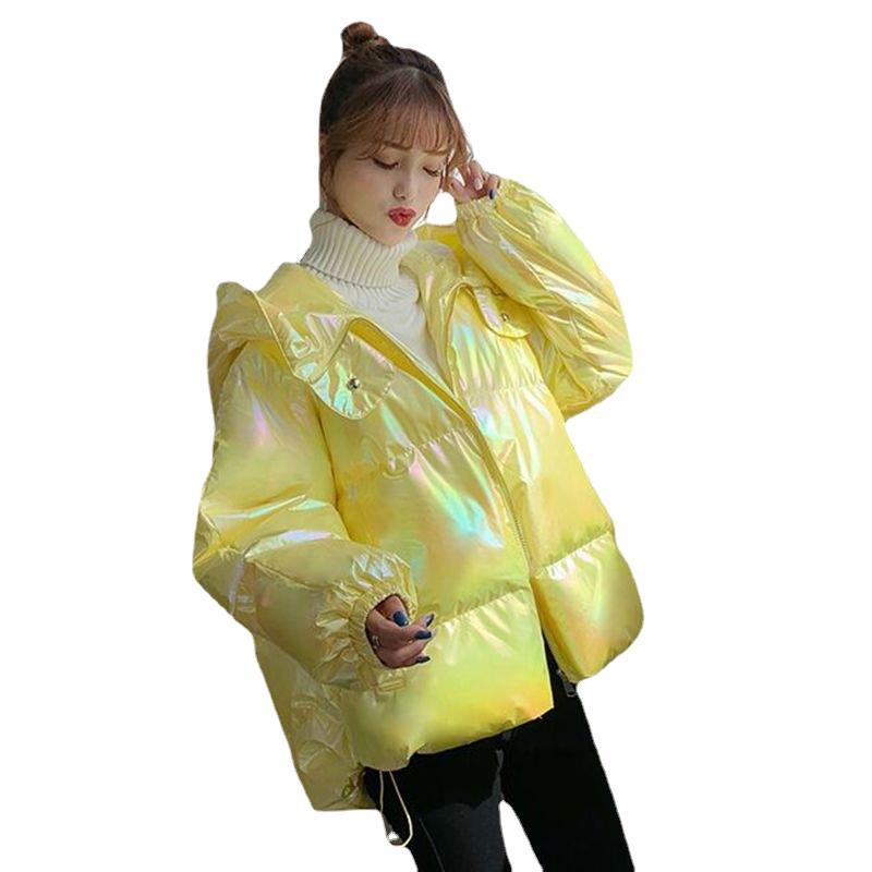 Shiny Down Cotton Padded Jacket For Women Korean Version Loose Coat Colorful Cotton Padded Clothes Fashionable Ins