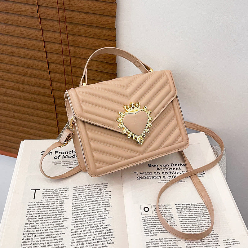 Korean Retro Women's Small Square Bag Women's New Casual Handbag Fashion Love One Shoulder Messenger Bag