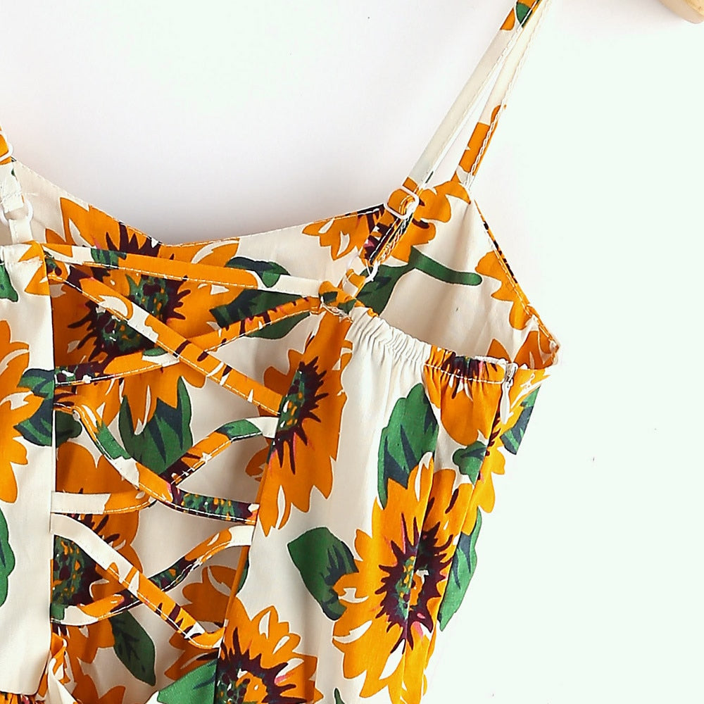 Sunny Sunflower Sleeveless Dress: Summer Bliss