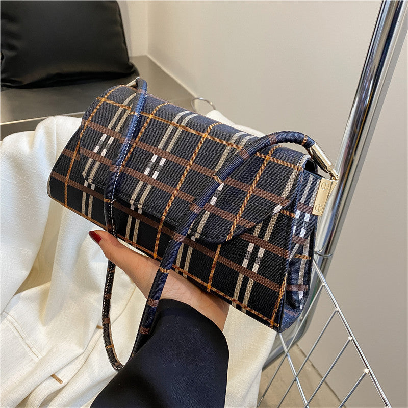 New Trendy Girl Texture Armpit Bag Feeling Foreign Style Shoulder Bag Fashion Plaid Women's Bag