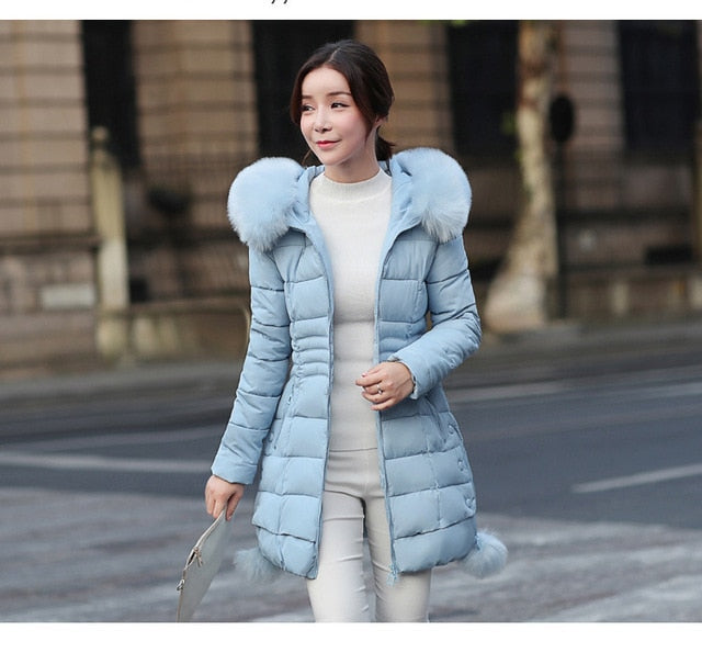 Winter Parka: Faux Fur Down Jacket