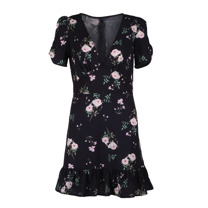 Boho Vibes Mini Floral Dress Elegance!