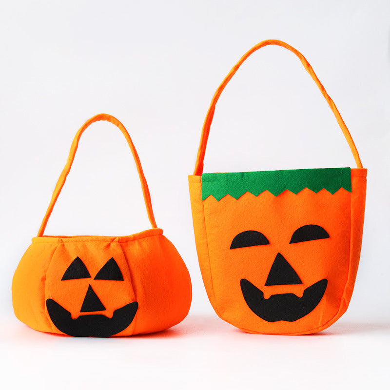 Halloween 3D Pumpkin Candy Bag - Portable Non-Woven Tote for Treats & Props