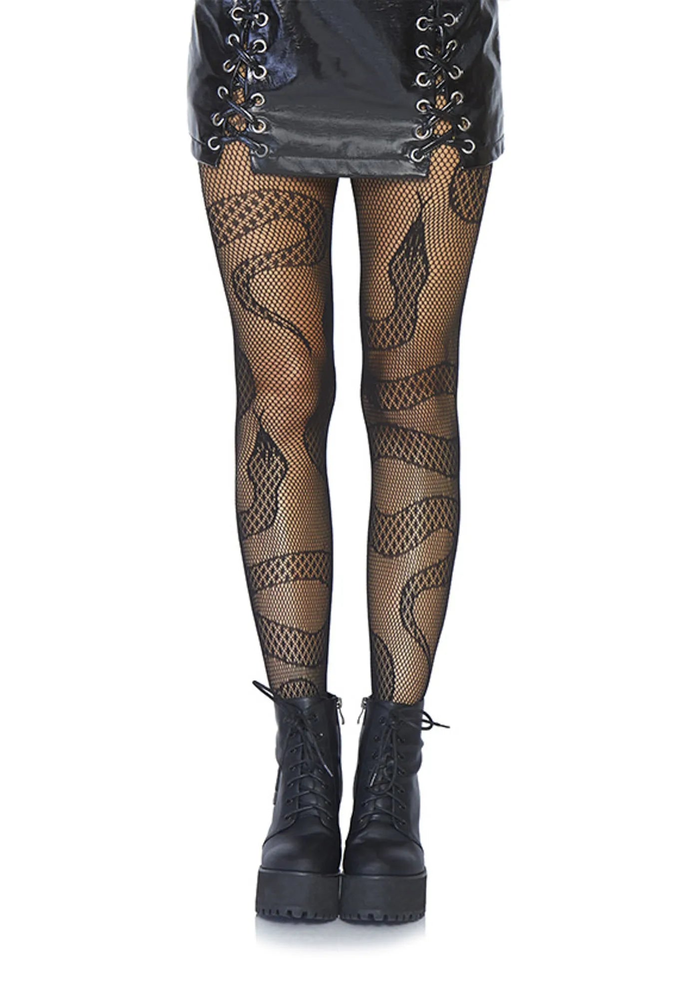 Snake-Shaped Fishnet Pantyhose - Sexy Punk Style Halloween Horror Tights