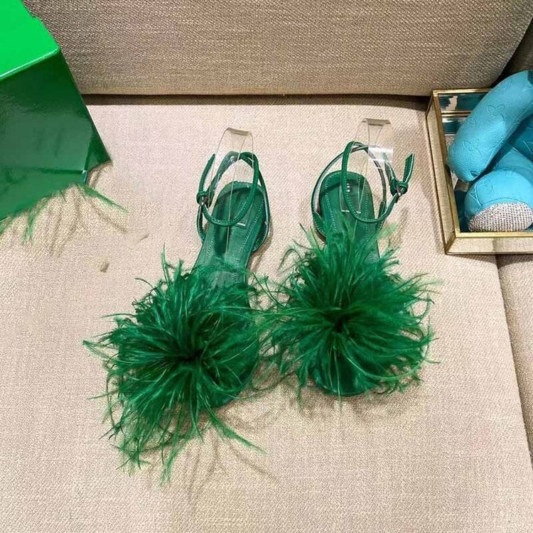 Hairy Fairy Flat Sandals - Fashionable Turkey Hair Style Shoes