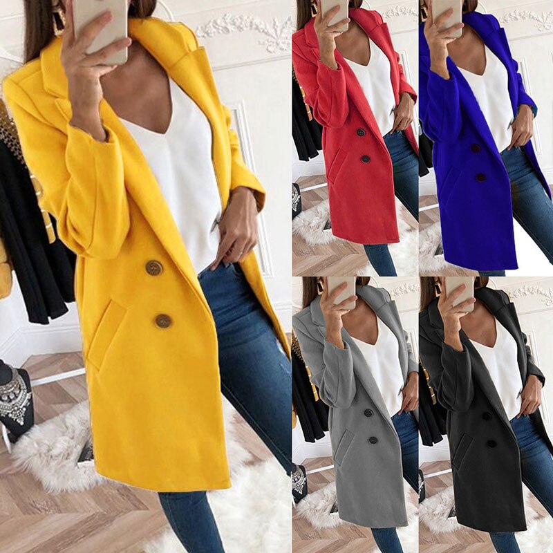 Autumn Winter Wool Coat Elegant Blazer