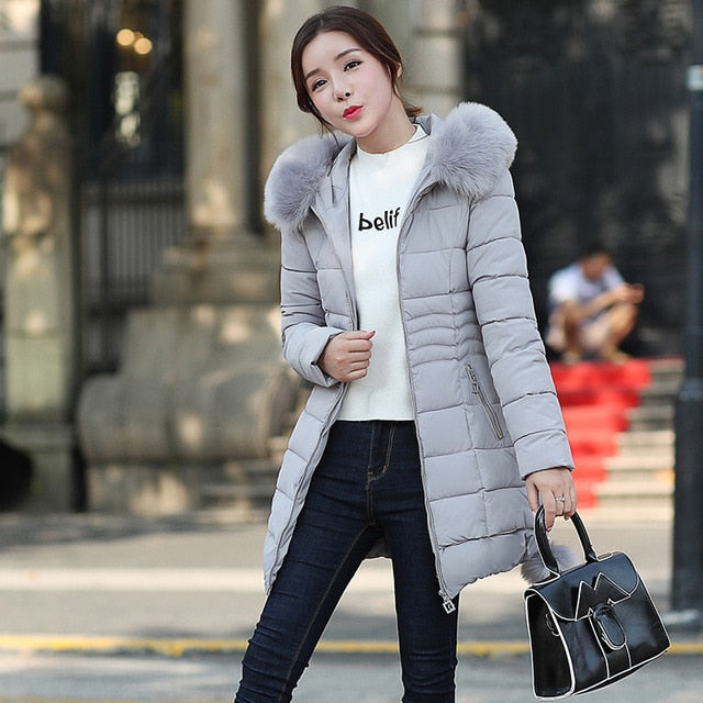 Winter Parka: Faux Fur Down Jacket