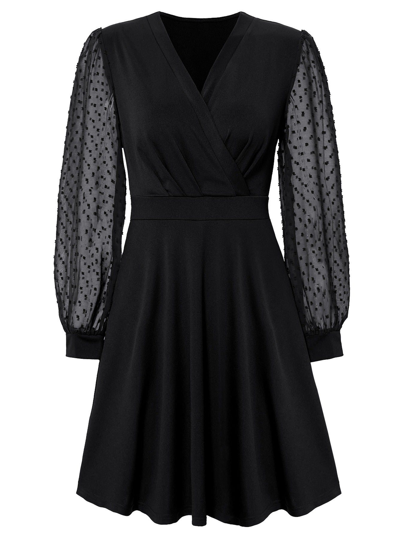 V-Neck Jacquard Dress