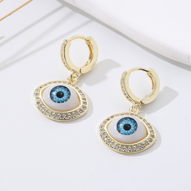 Six Star Protection Eye Earrings