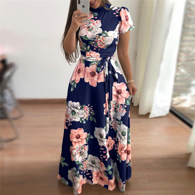 Summer Chic Boho Floral Print Maxi Dress