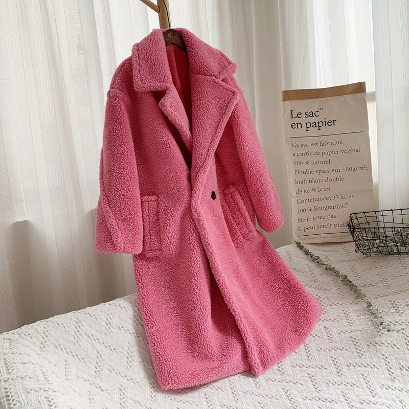 Women's Autumn And Winter Double-Sided Fleece Lapel Breasted Woolen Coat