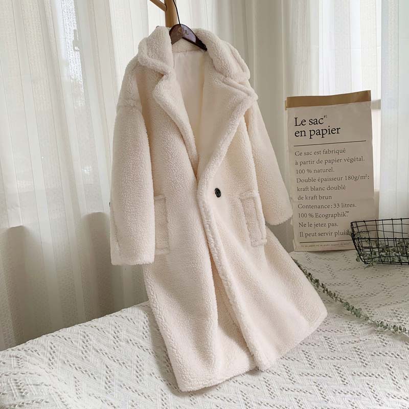 Women's Autumn And Winter Double-Sided Fleece Lapel Breasted Woolen Coat