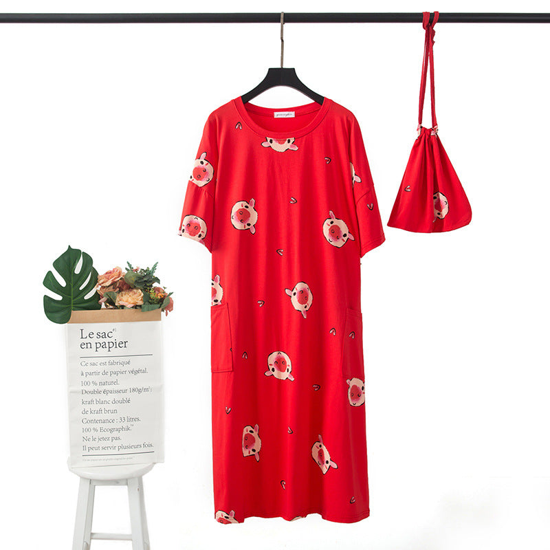 Carrot or Pig Watermelon Nightdress Pajama with cute bag