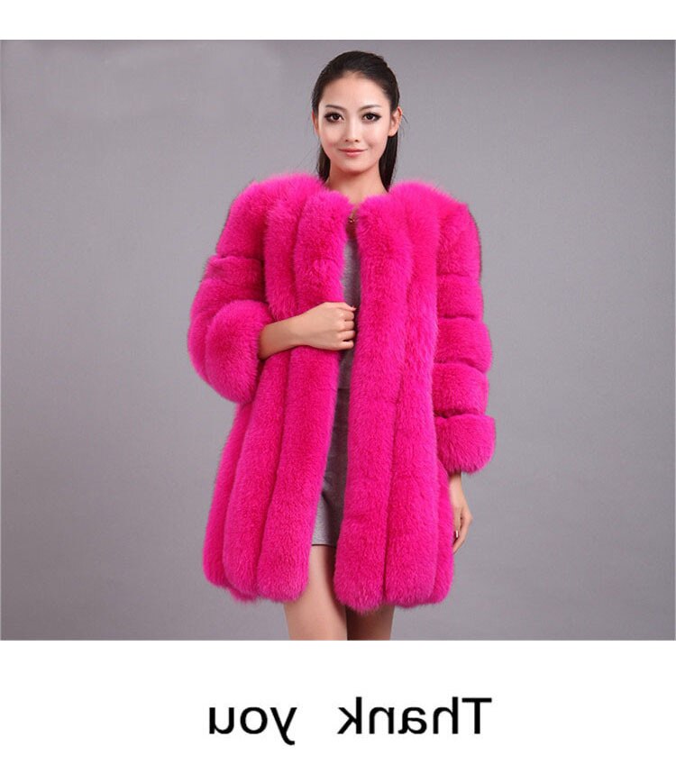 Warm Plush Faux Fur Coat: Purple Pink, Long Sleeve