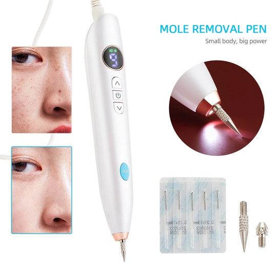 USB Rechargeable Mini Spot Removal Pen with LED Screen 9 Level Adjustable Hand-held Portable Beauty Pen