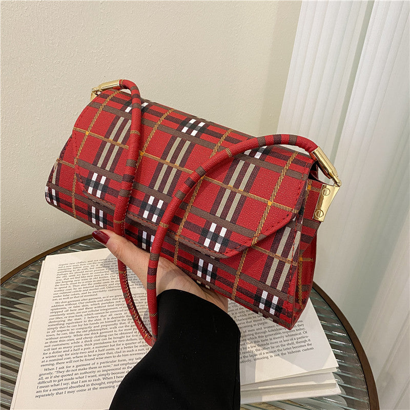 New Trendy Girl Texture Armpit Bag Feeling Foreign Style Shoulder Bag Fashion Plaid Women's Bag