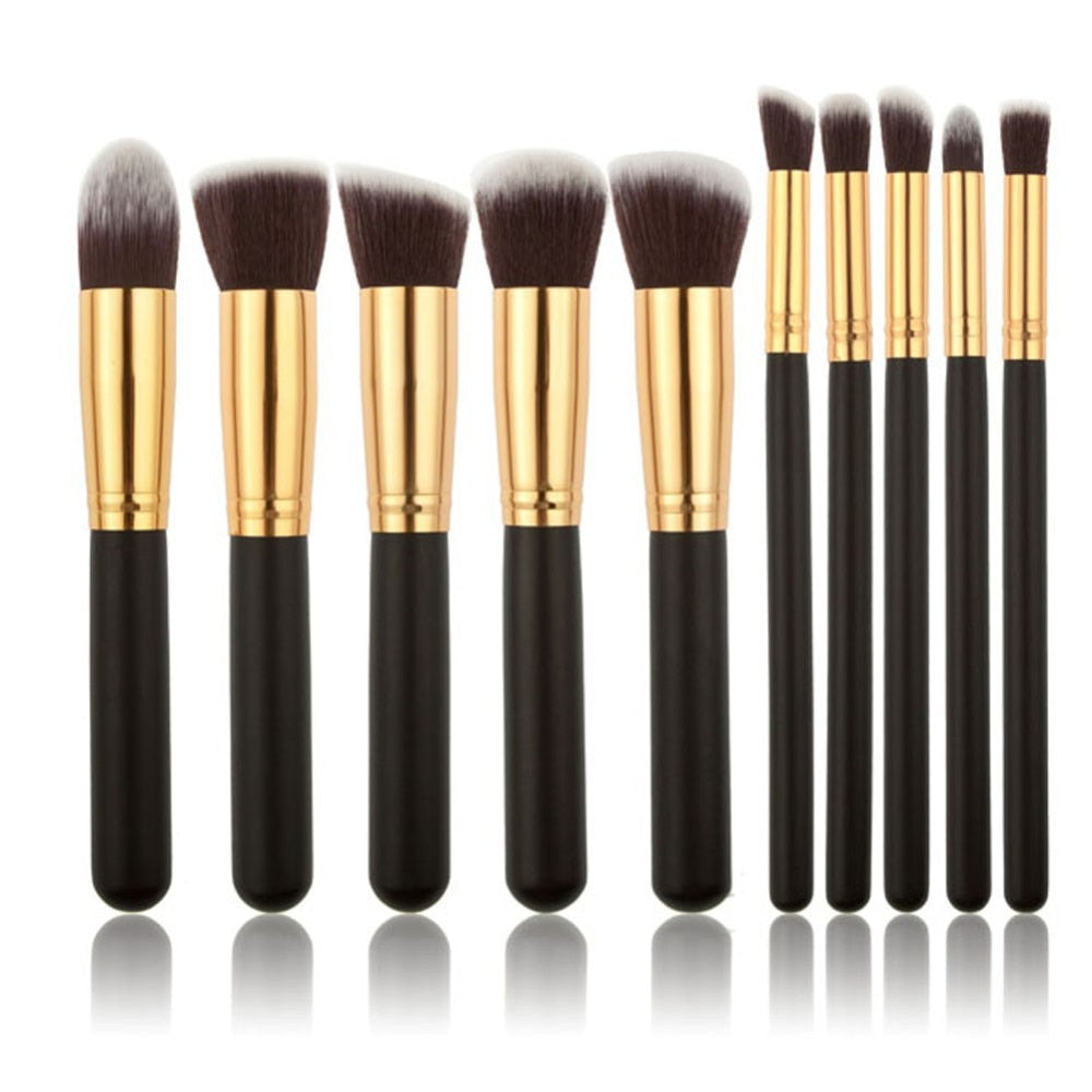 Beautiful Silver/Golden Makeup Brushes Set Cosmetics Foundation Blending Blush Makeup Tool Powder Eyeshadow Cosmetic Set