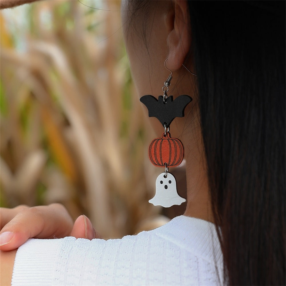 Halloween Bat, Spider & Pumpkin Earrings