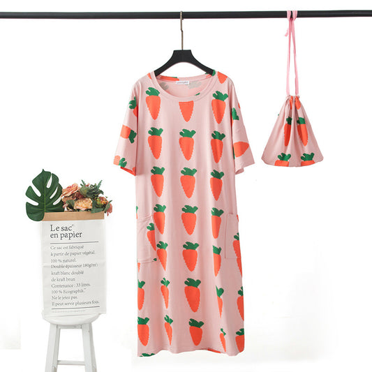 Carrot or Pig Watermelon Nightdress Pajama with cute bag