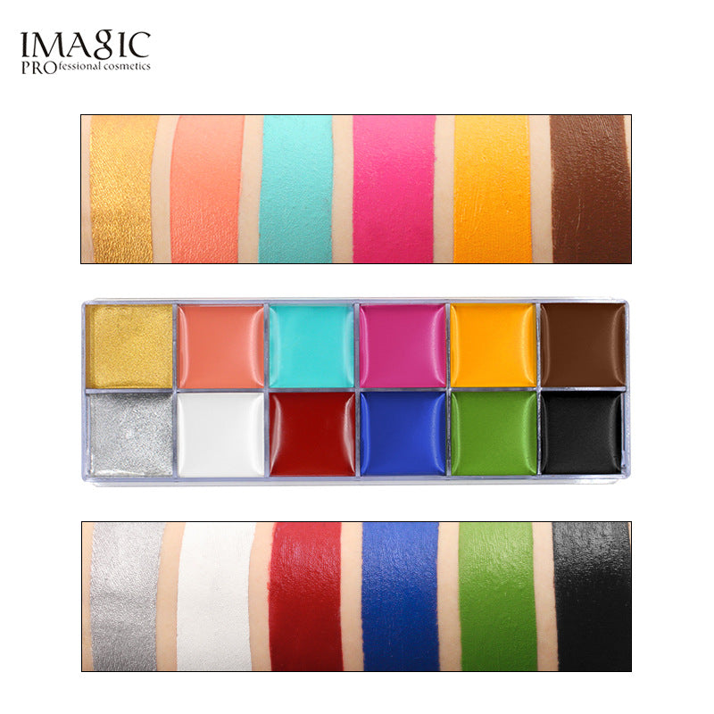 12-Color Professional Oil Paint Palette - Body & Face Painting