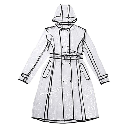 Rain Cape Poncho Hooded Windproof Transparent Coat Jacket